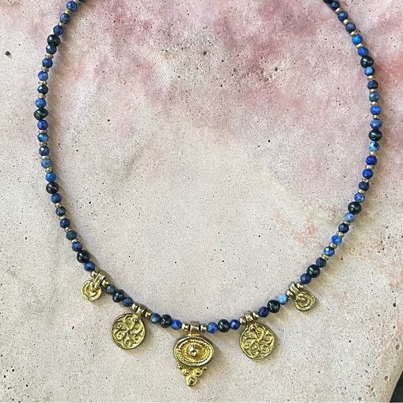 Handmade lapis layering necklace - Picture 1 of 9